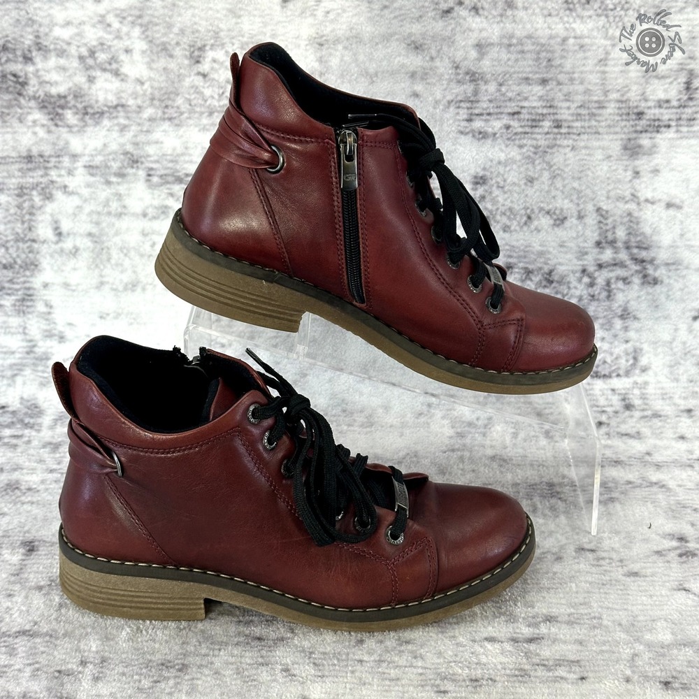Greyder‎ Women's Red Zip Boots - Women's EU Size 37 (approximately 6.5)